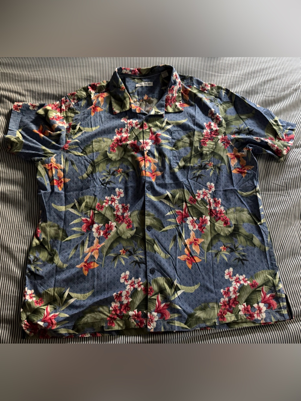 Tommy Bahama Blue Tropical Floral Camp Shirt Macy’s exclusive